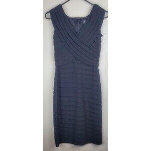Adrianna Papell Women's Size 4 Black Dress Stretchy Ruffled Tiered LBD
